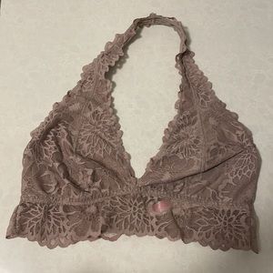 Victoria’s Secret PINK Mauve lace halter bralette